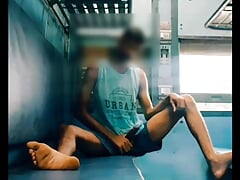 Cumming in train journey