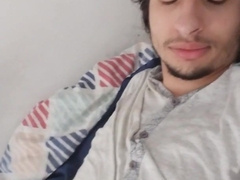 a fellow chilling in the sofa edging his meatpipe