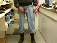 nlboots - blue latex trousers and jacket, rubber boots