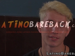 Blond Latino bottom Loick moans while his top Sly breeds his asshole