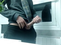 Solo male cum, mature, hand free cum