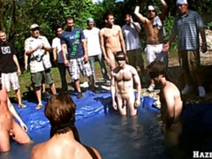 Pool party with hardcore oral and skinny dipping