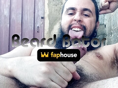 Bator stroking cock outside