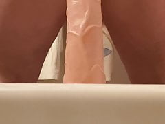 Taking Big Dildo Balls Deep