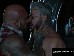 Muscular Trucker Fucks Tattooed Muscle Outdoors - RagingStallion