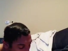 Latino Interrupts Army Soldiers Movie Game To Inhale His Shaft and Munch His Jizz