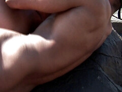 Bareback outdoor gay fucking