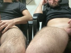 Enjoying porn with my buddy and jerking off together