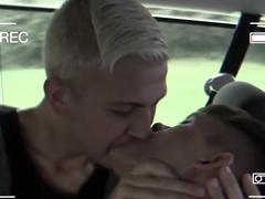 Awesome cock riding in a car with the horniest twinks