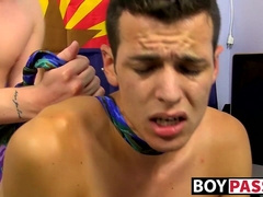 Aaron slobbering on Kylers stiff cock and taking a ride