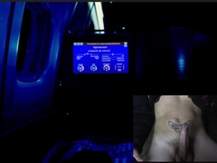 Risky Night Jerk Off On The Airplane Of Sperm