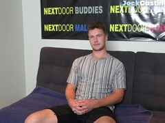NEXT DOOR CASTING - Casting muscular amateur tugs uncut rod during solo action