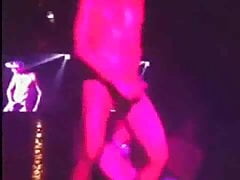 Lad dance on DJ table with hard cock
