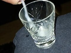 Cumshot in a shot glass