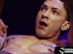 GOING KNUCKLE DEEP INFERNO - Electro-Dazed Slot Gets No condom Banged in the Locker Bedroom