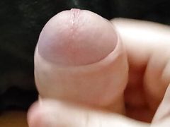 Handsome guy jerking off at home