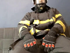 Webcam, the fireman, gay boots