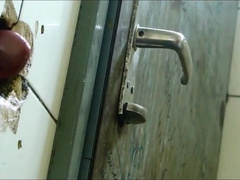Public Restroom Gloryhole: Amateur Big Cock BJ