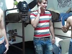 Horny gays jerk off get banged