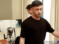 Gay hunk gets ass creampied
