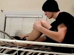 Gay men strap on Cum Covered Feet With Str8 Lex