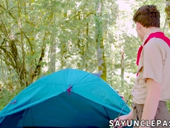 Colton McKeon helps Grey Gold fix his tent and his aching cock