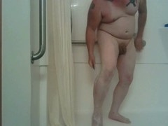 Arab daddy cam, bear shower solo, arab muscle shower