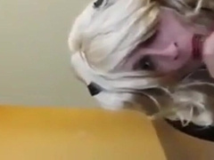 Young white sissy takes black masters load