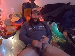 Hung gay stud with massive cock gets horny and jerks off