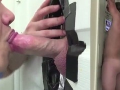 Gloryhole cum eating, bear couple, daddy hunk