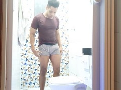 Colombian twink caught on hidden cam in sexy underwear