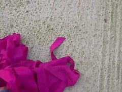 trample on fuchsia dress