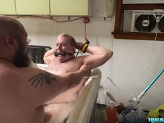 Pal Tantalizing Matt While Strapped In The Sizzling Bath