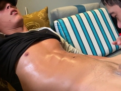 Throating Str8 Man's Stiff Chisel After His Douche