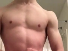 Blonde Cums on Bathroom Counter