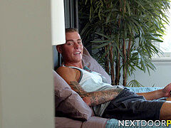 Stepbrothers Kyle Brant and Greyson Lane kiss and sans a condom