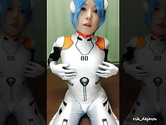 Eva Ayanami cosplay solo cum