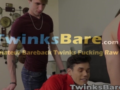 Twunks Bailey Summers and Eli Sky continuously breed with Darron Bluu