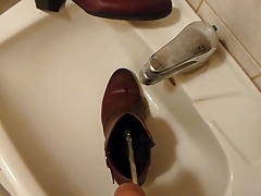 Piss in wifes wine red ankle boot