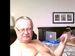 granddad and younger on webcam