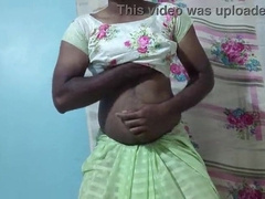 Undressing light green coloured saree wored by stepsis bestfriend