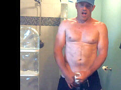 military father spunks and takes a douche