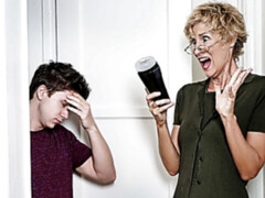 Playful lovers Will Braun and Leo Luckett enjoying a hot quickie