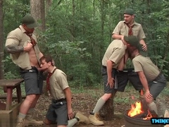 Watch as two big cocks go wild in a wild dicking party with a cumshot finish