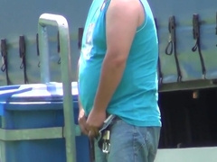 Great Compilation Of Older Truckers Pissing In Public Scene 2