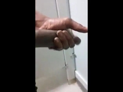 Str8 at work playing with his big black dick 3