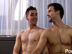 Gay muscle, oral sex, cowboy