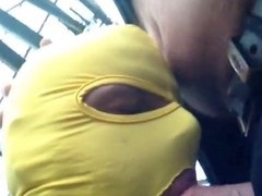 Tied Slave Sucks Cock