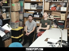 YoungPerps - Security Guard Catapults his BIG BLACK COCK inwards 2 Youthfull Perps