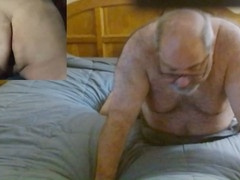 Grandpa gets off with anal toys in bed